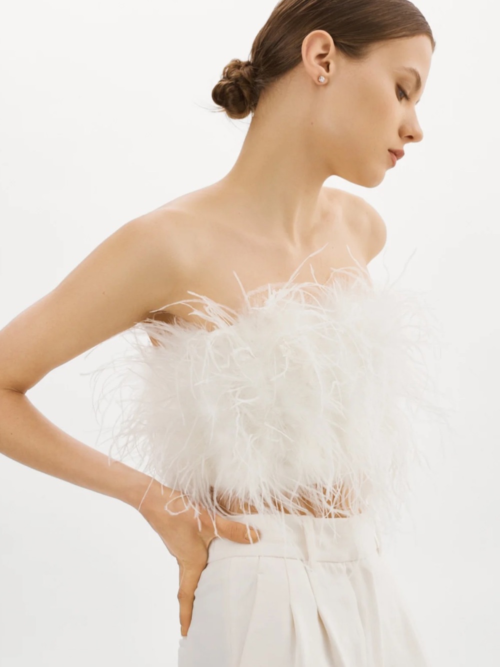 Zaina White Feather Bustier - Picture 10 of 11